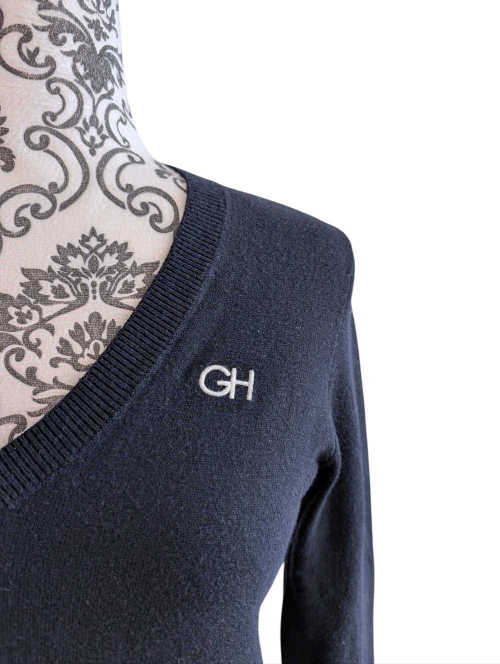 Gilly Hicks V Neck Sweater Women Small Navy Preppy - Picture 6 of 14